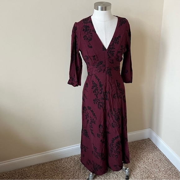 Ba&sh Soa floral patterned v-neck midi dress 17641 - Picture 6 of 15